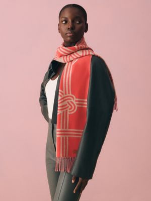 HERMES ベージュ/ピンク マフラー マフラー - ピンク - レディス カシミヤショール＆ストール | Hermès